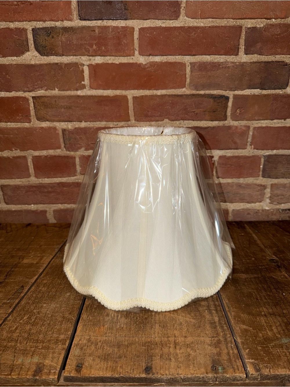 Vintage Victorian Classic Cream Scalloped Lamp Shade - Neutral Home Accent